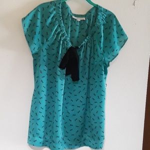 Teal green blouse